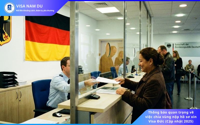 Thông báo quan trọng về việc chia vùng nộp hồ sơ xin Visa Đức (Cập nhật 2025)