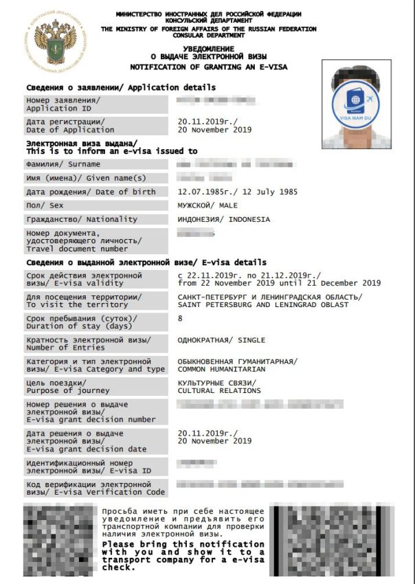Làm E-visa Nga