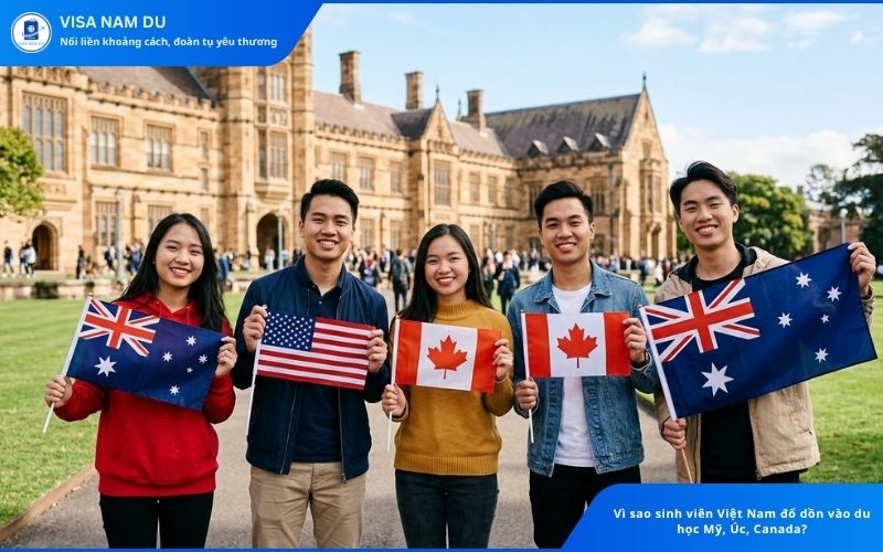 Vì sao sinh viên Việt Nam đổ dồn vào du học Mỹ, Úc, Canada?