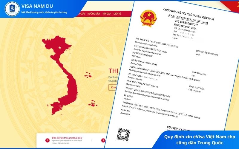 Quy định xin eVisa Việt Nam cho công dân Trung Quốc